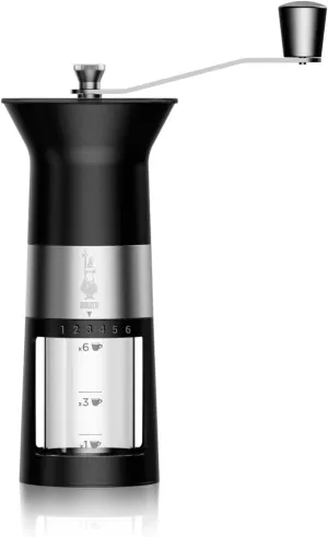 Bialetti MCPRO001 Manual Coffee Grinder, Alloy Steel, Black