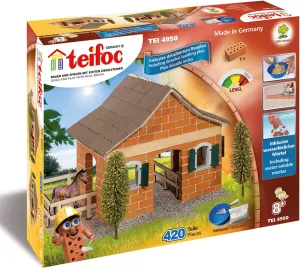 Big Horse Stable Brick Construction Set, 430 Building Blocks, Erector Set and STEM Building Toy