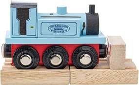 Bigjigs Rail Wooden Terrier Locomotive (Blue) with Wood Track