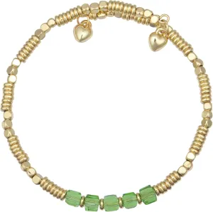 Birthstone Bracelet for Women Dainty 18K Gold Plated Beaded Bracelets Stackable Stretch Gemstone Crystal Beaded Bracelet for Women Girls Birthday Jewelry Gifts