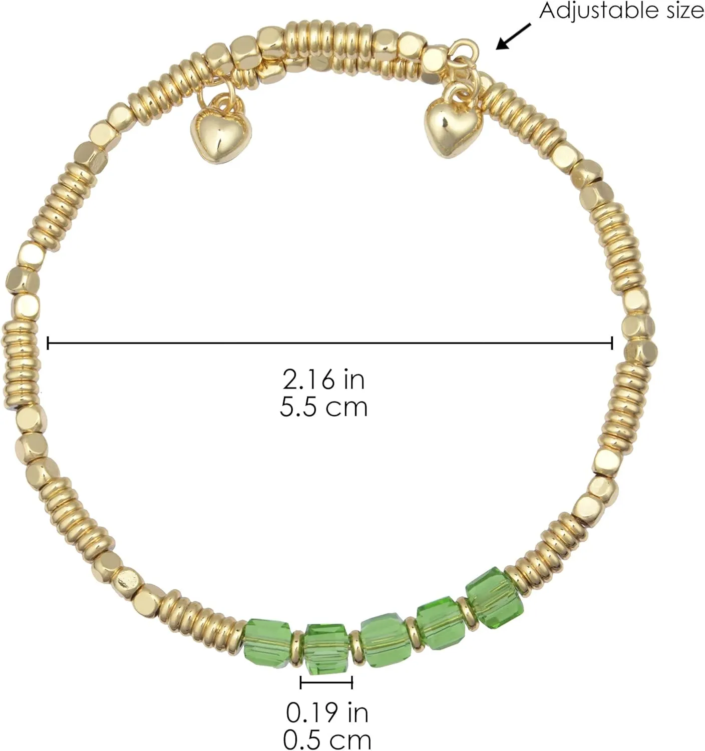 Birthstone Bracelet for Women Dainty 18K Gold Plated Beaded Bracelets Stackable Stretch Gemstone Crystal Beaded Bracelet for Women Girls Birthday Jewelry Gifts