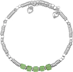 Birthstone Bracelet for Women Dainty Silver Plated Beaded Bracelets Stackable Stretch Gemstone Crystal Beaded Bracelet for Women Girls Birthday Jewelry Gifts