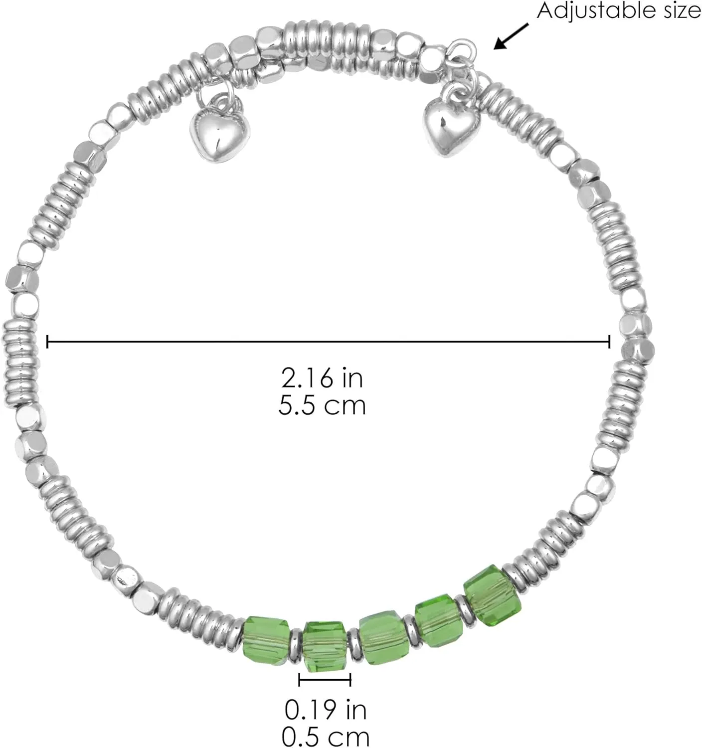 Birthstone Bracelet for Women Dainty Silver Plated Beaded Bracelets Stackable Stretch Gemstone Crystal Beaded Bracelet for Women Girls Birthday Jewelry Gifts