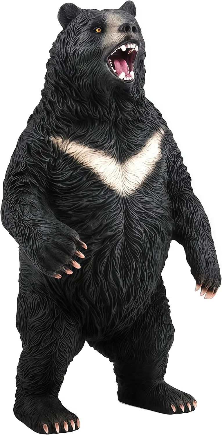 Black Bear Toys for Kids, Bear Safari Animal Toy Figurine, Wildlife Animal Action Figure, Great for Kids Gift, Prizes, Collection and Decoration