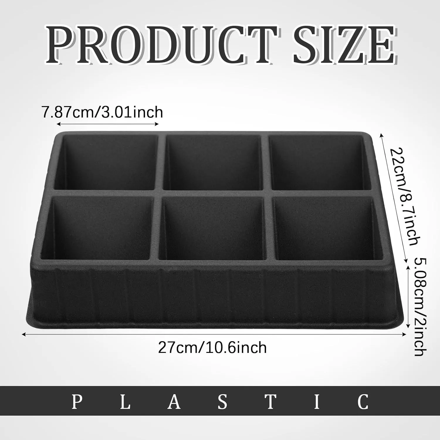 Black Card Sorting Tray - 6 Slot Sports, Game, Playing Card Sorter and Dealer Tray Display Storage Organizer(4 Pack)