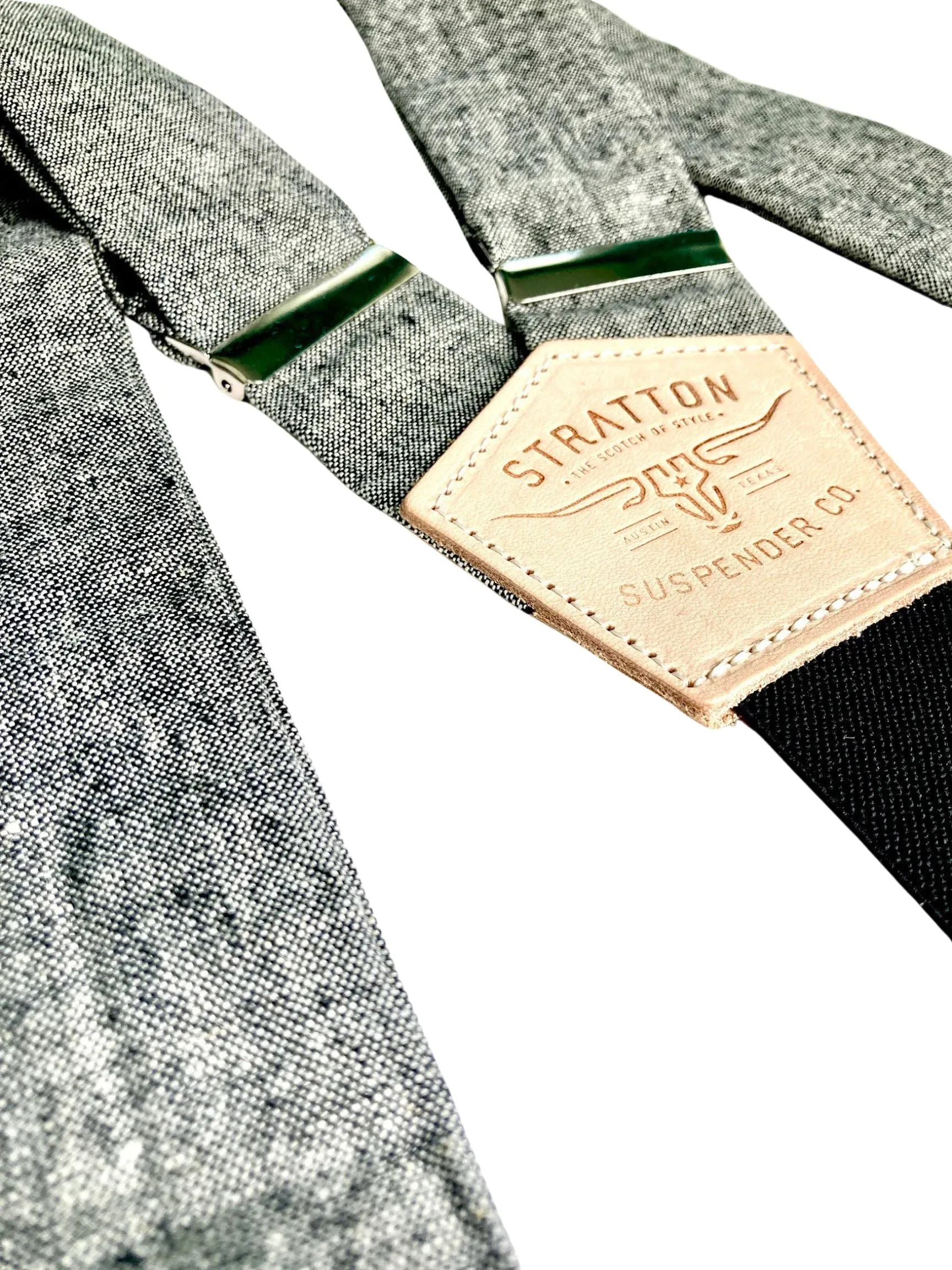 Black Vintage Linen Magnetic Clasp Suspenders – Heritage American Wedding Menswear | Best Alternative to Clip-Ons
