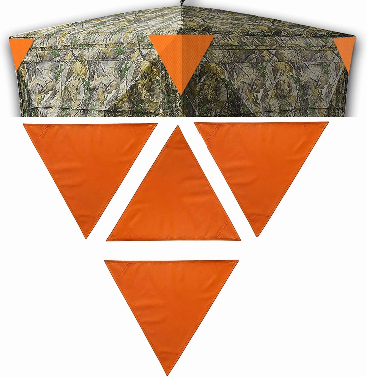 Blaze Orange Safety Blind Panels – Magnetic Hunting Safety Panels for Ground Blinds, Set of 4, 15 3/4 inch per Side, 100  sq in Coverage, High Visibility for Deer & Turkey Hunting