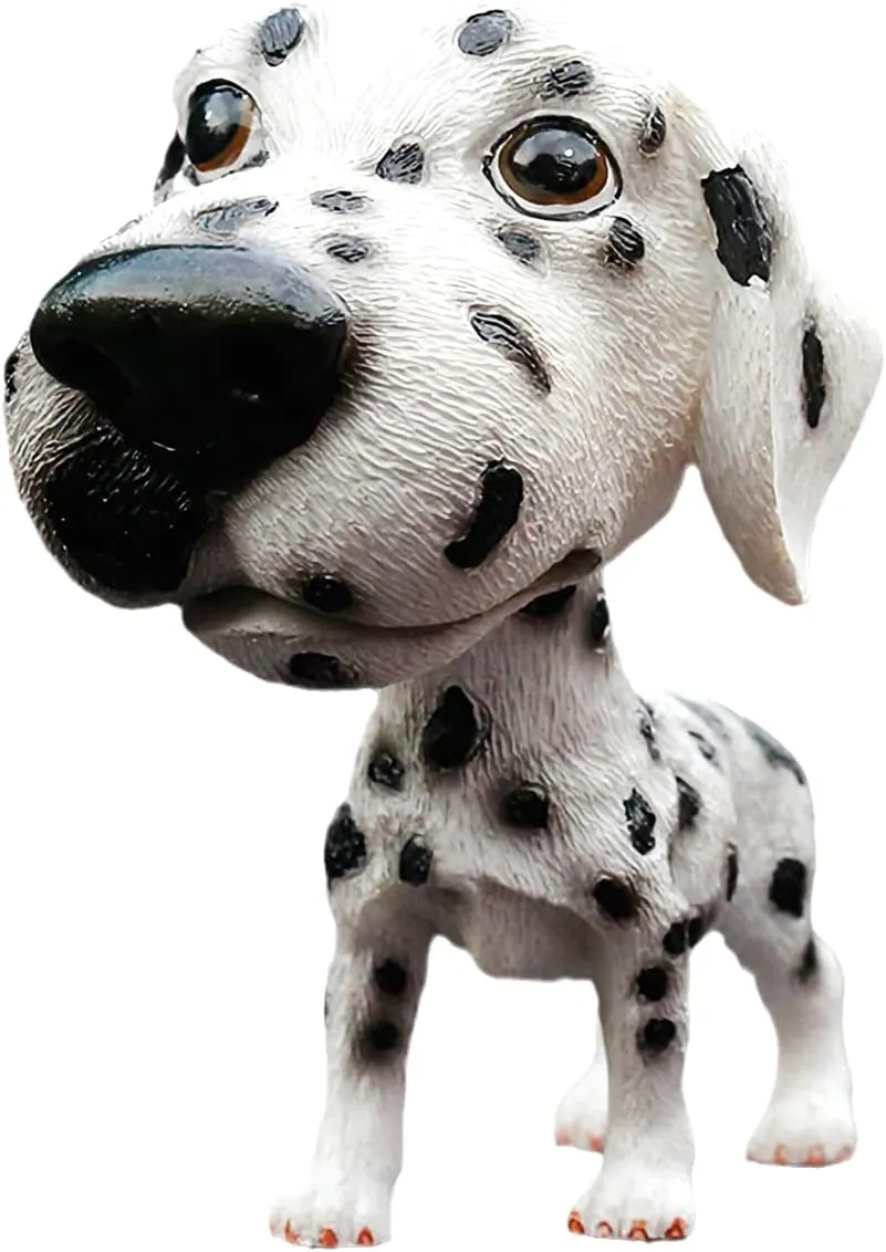Bobbing Head Dogs Resin Shaking Dog Figurine Nodding Dog Doll for Car Interior Dashboard Decor (Dalmatians)