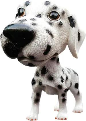 Bobbing Head Dogs Resin Shaking Dog Figurine Nodding Dog Doll for Car Interior Dashboard Decor (Dalmatians)