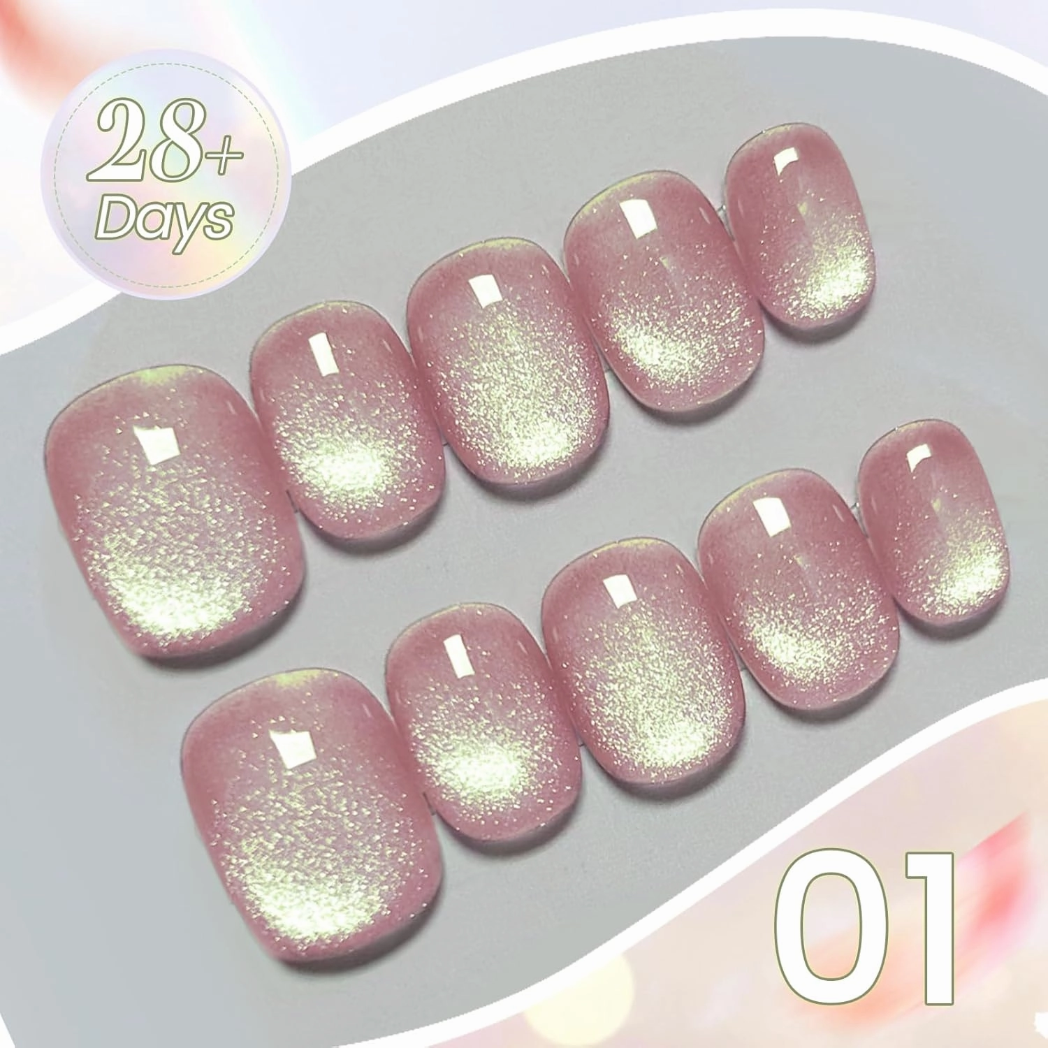 Born Pretty Cat Magnetic Eye Gel Nail Polish Shimmer Glitter Holographic Auroas Magnetic Gel Spring Summer Pink Green Blue Translucent Gel Polish Set Manicure Nail Art DIY at Home
