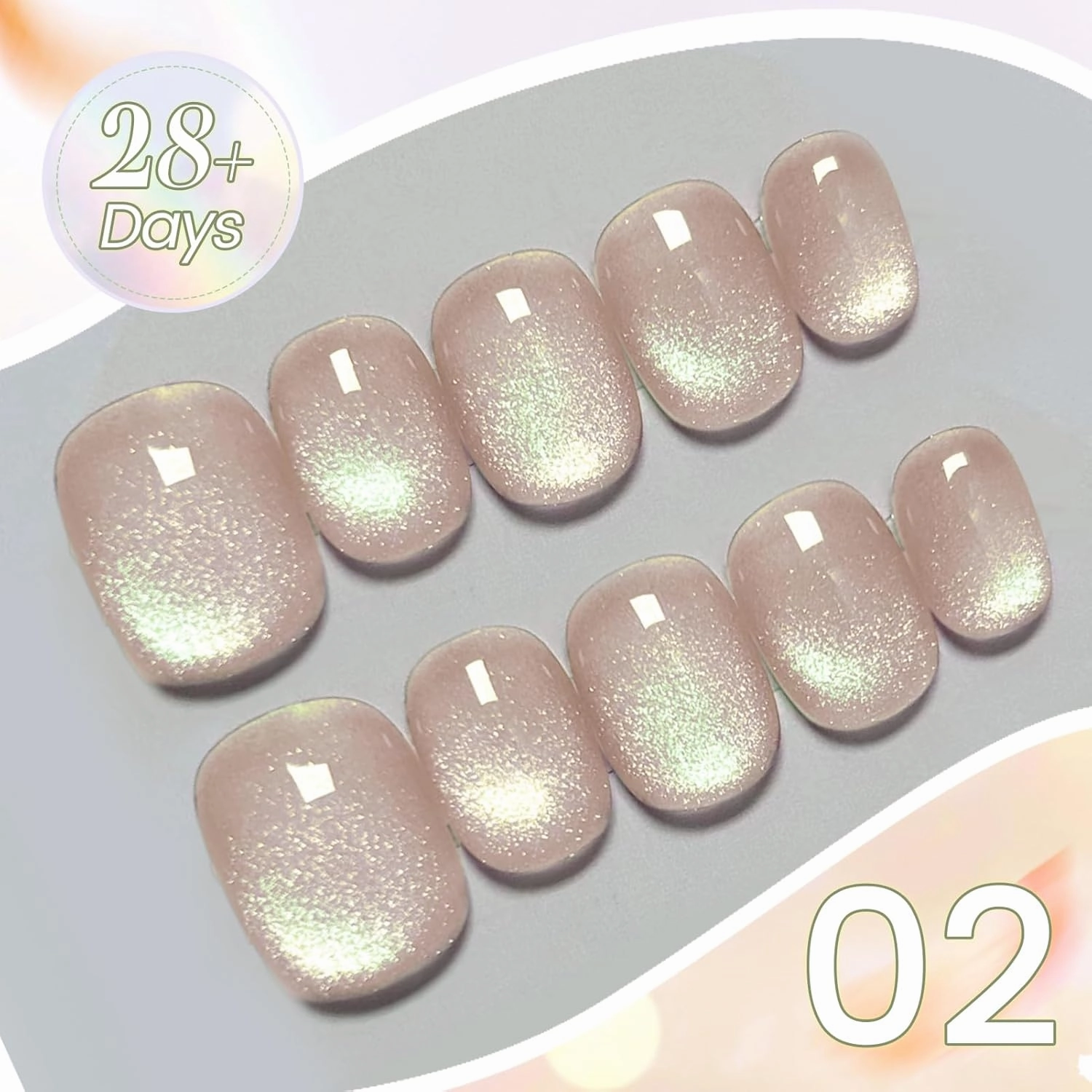 Born Pretty Cat Magnetic Eye Gel Nail Polish Shimmer Glitter Holographic Auroas Magnetic Gel Spring Summer Pink Green Blue Translucent Gel Polish Set Manicure Nail Art DIY at Home
