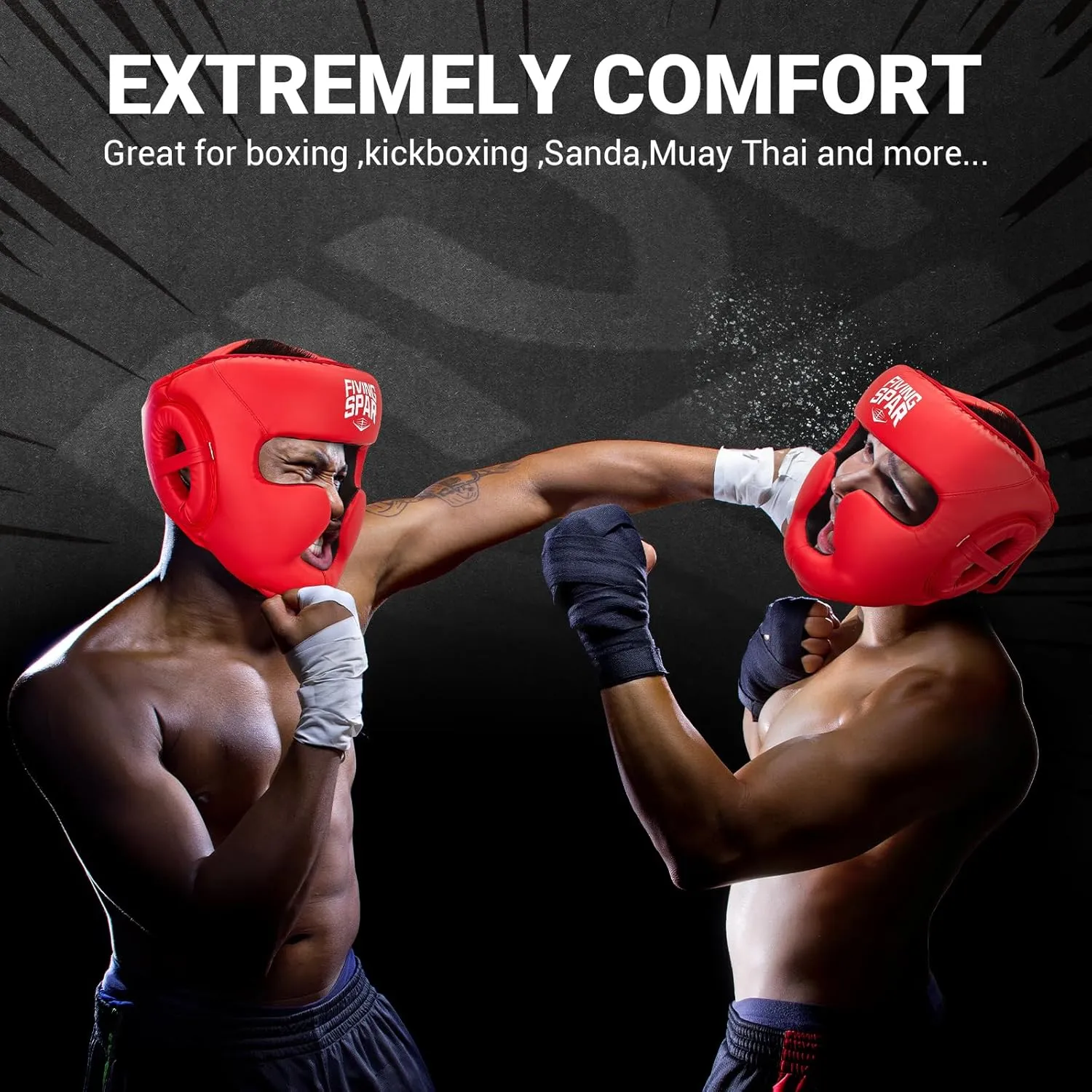 Boxing Headgear for MMA, Head Guard for Muay Thai, Boxing,Wrestling & Sparring - Professional Training Equipment for Adult Men & Women