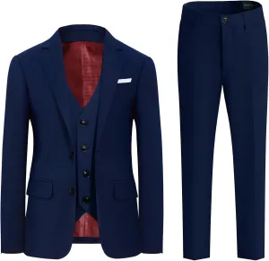 Boys Suit Set with Suspenders, Suit with 3 Versions-Regular, Slim and Husky