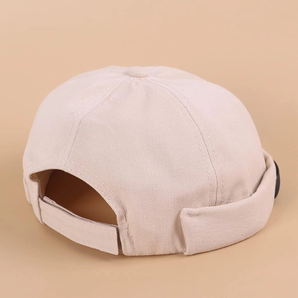 Brimless Docker Leon Hat Rolled Cuff Harbour Shark Embroidery Skull Docker Beanie Cap for Men & Women