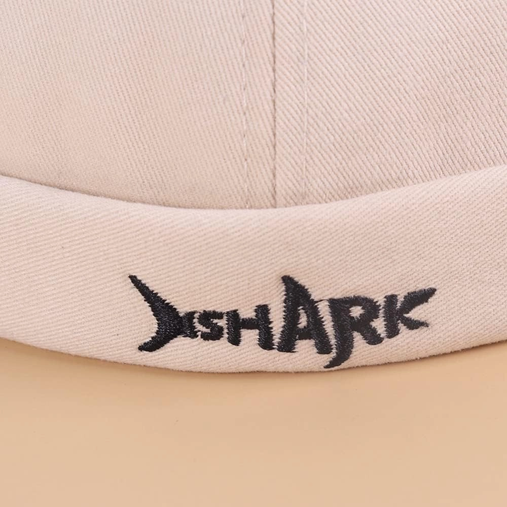 Brimless Docker Leon Hat Rolled Cuff Harbour Shark Embroidery Skull Docker Beanie Cap for Men & Women