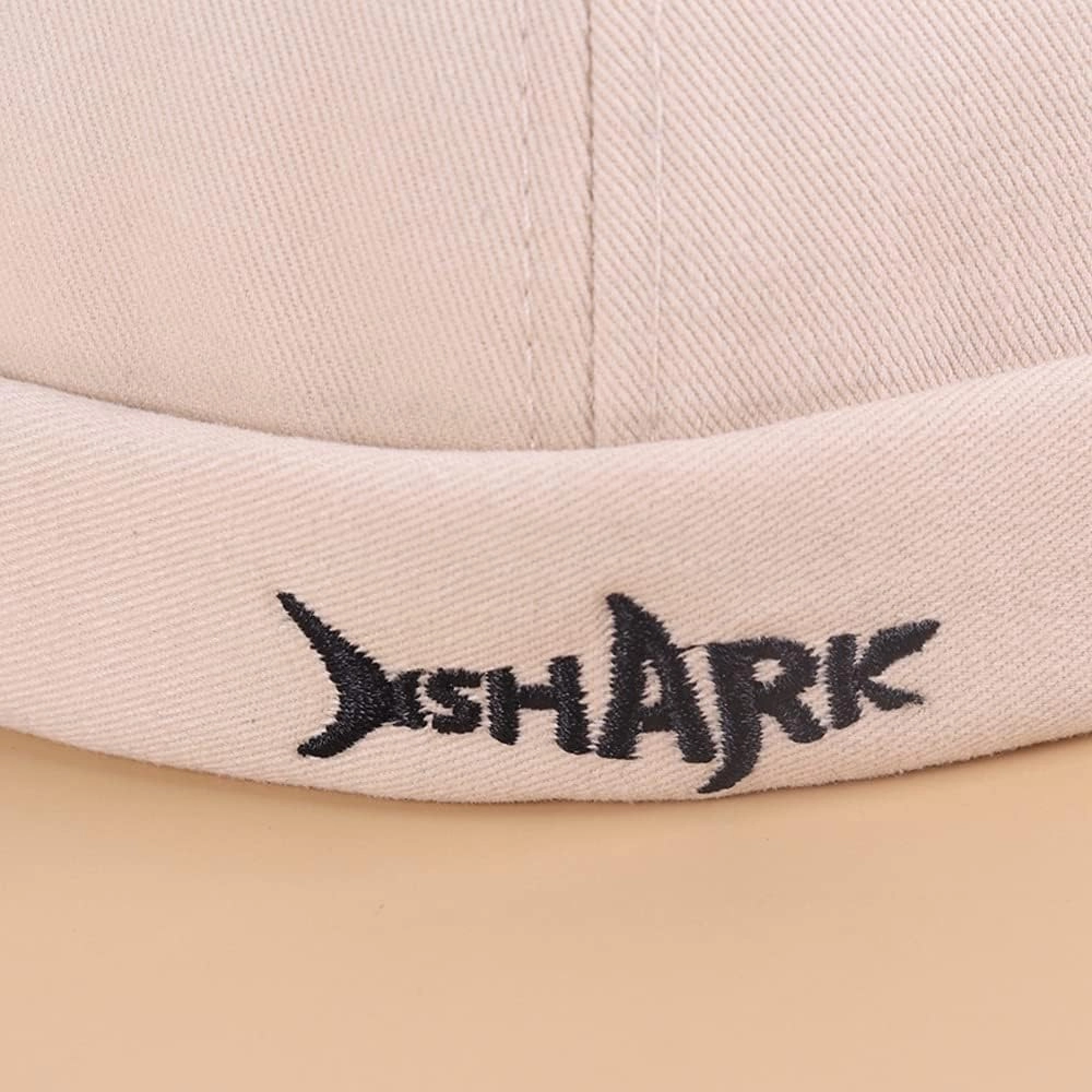 Brimless Docker Leon Hat Rolled Cuff Harbour Shark Embroidery Skull Docker Beanie Cap for Men & Women