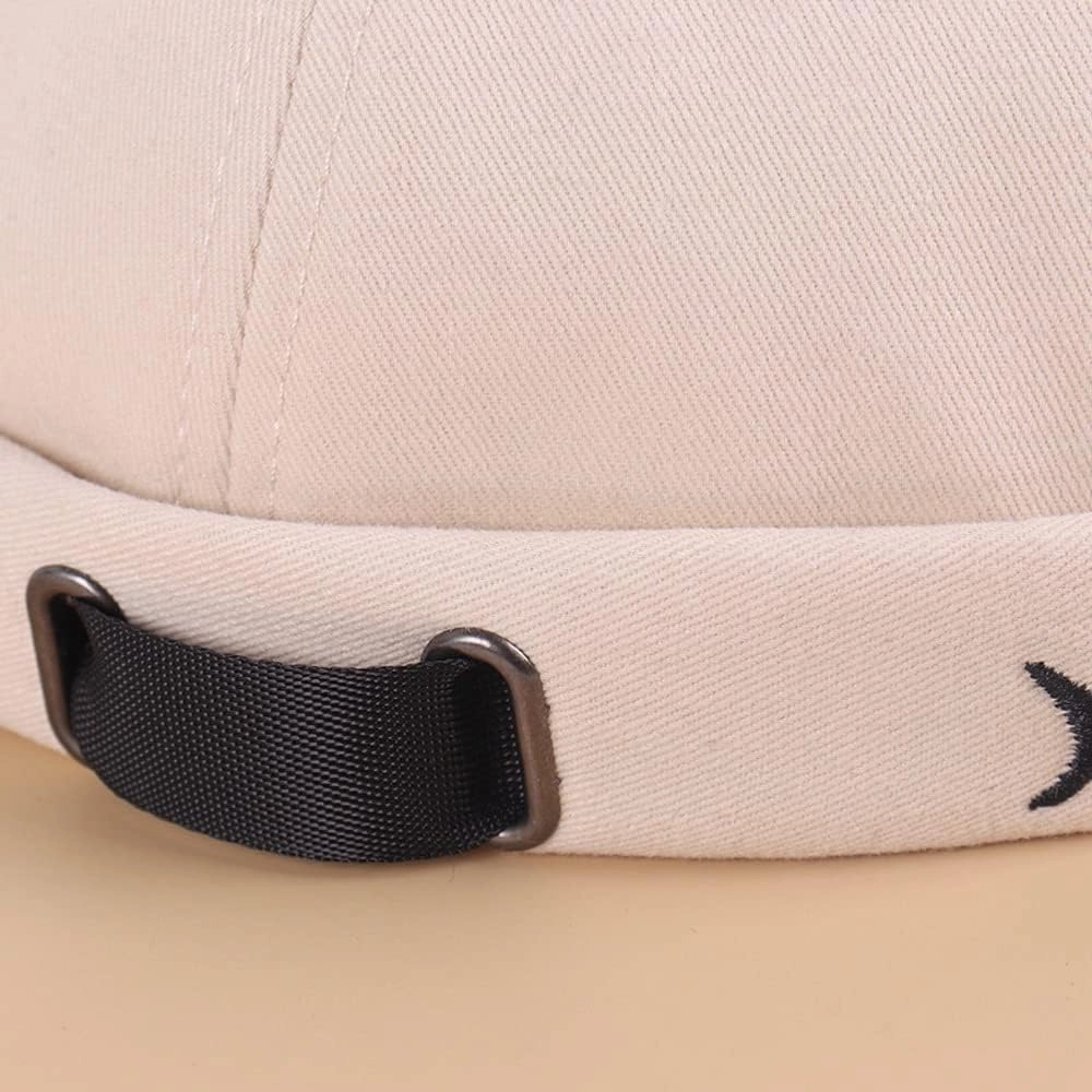 Brimless Docker Leon Hat Rolled Cuff Harbour Shark Embroidery Skull Docker Beanie Cap for Men & Women