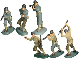 Britains Deetail Toy Soldiers WWII US Army Rangers D-Day Infantry 54mm Collectible Painted Army Men Figures Set of 6