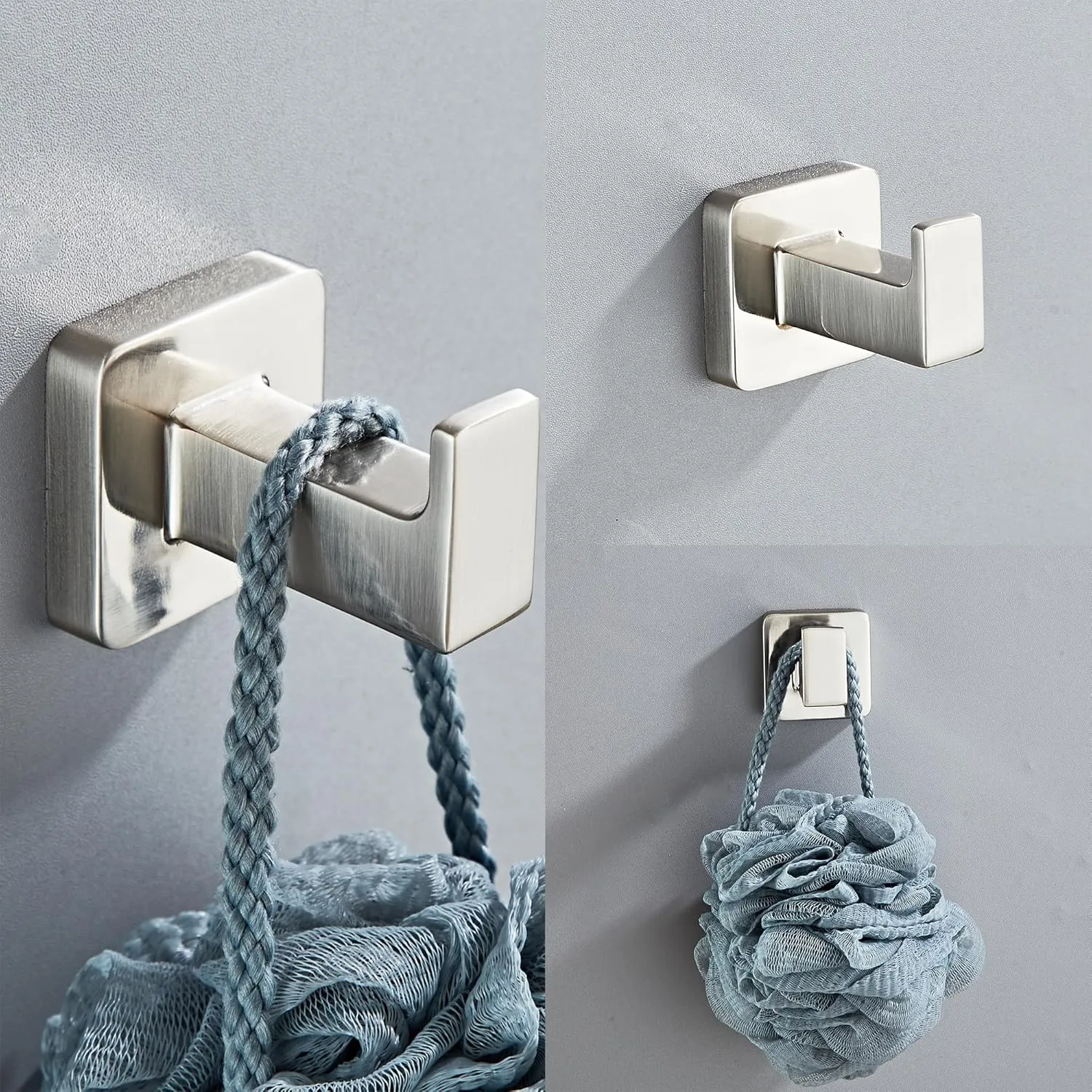Brushed Nickel Bathroom Hardware Set 4 Pieces,Bathroom Accessories Set Stainless Steel Wall Mounted, Hand Towel Bar, Towel Ring, Robe Towel Hooks,Toilet Paper Holder,Towel Bar Set, 23.6 Inch…