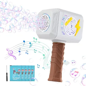 Bubble Machine Wand for Kids Toddlers Age 1 2 3 4 5 6 Years Old Birthday Gift Unique Cool Baby Outdoor Automatic Bubble Maker with Musical & Light Fubble Outside Toy Bubble Blower Game Little Girl Boy