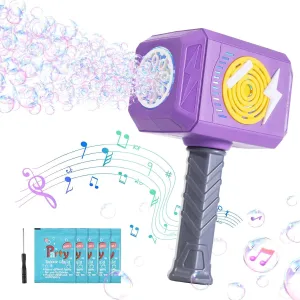 Bubble Machine Wand for Kids Toddlers Age 1 2 3 4 5 6 Years Old Birthday Gift Unique Cool Baby Outdoor Automatic Bubble Maker with Musical & Light Fubble Outside Toy Bubble Blower Game Little Girl Boy