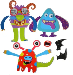 Buddy & Barney Silly Monsters Bath Stickers, Monster Foam Stickers Bath Toy for Children 3 , Pack of 30 Reusable Stickers, Bathtub, Tub, Shower, Boys, Girls, Kids