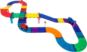 Building Block Rocket Booster Theme   Marble Run   Race Car Track Educational Toy Set Magnetic Tiles 2 Race Car Trucks Toys STEM Learning Construction Kit playset Child Brain Development Coordination