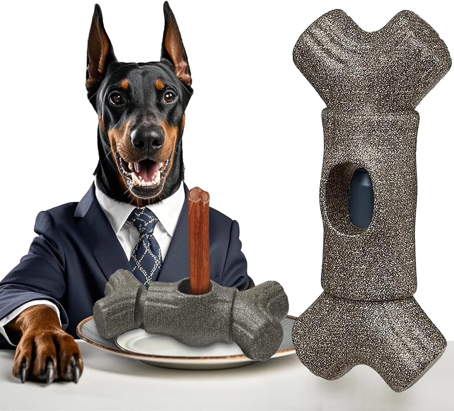 Bully Stick Holder for Dogs Improved Dog Chew Holder for Ultimate Secure Fixation Device to Prevent Swallowing of Bully Sticks,Yak Chews,Bull Whips Ends,Fits Small,Medium,Large Dog
