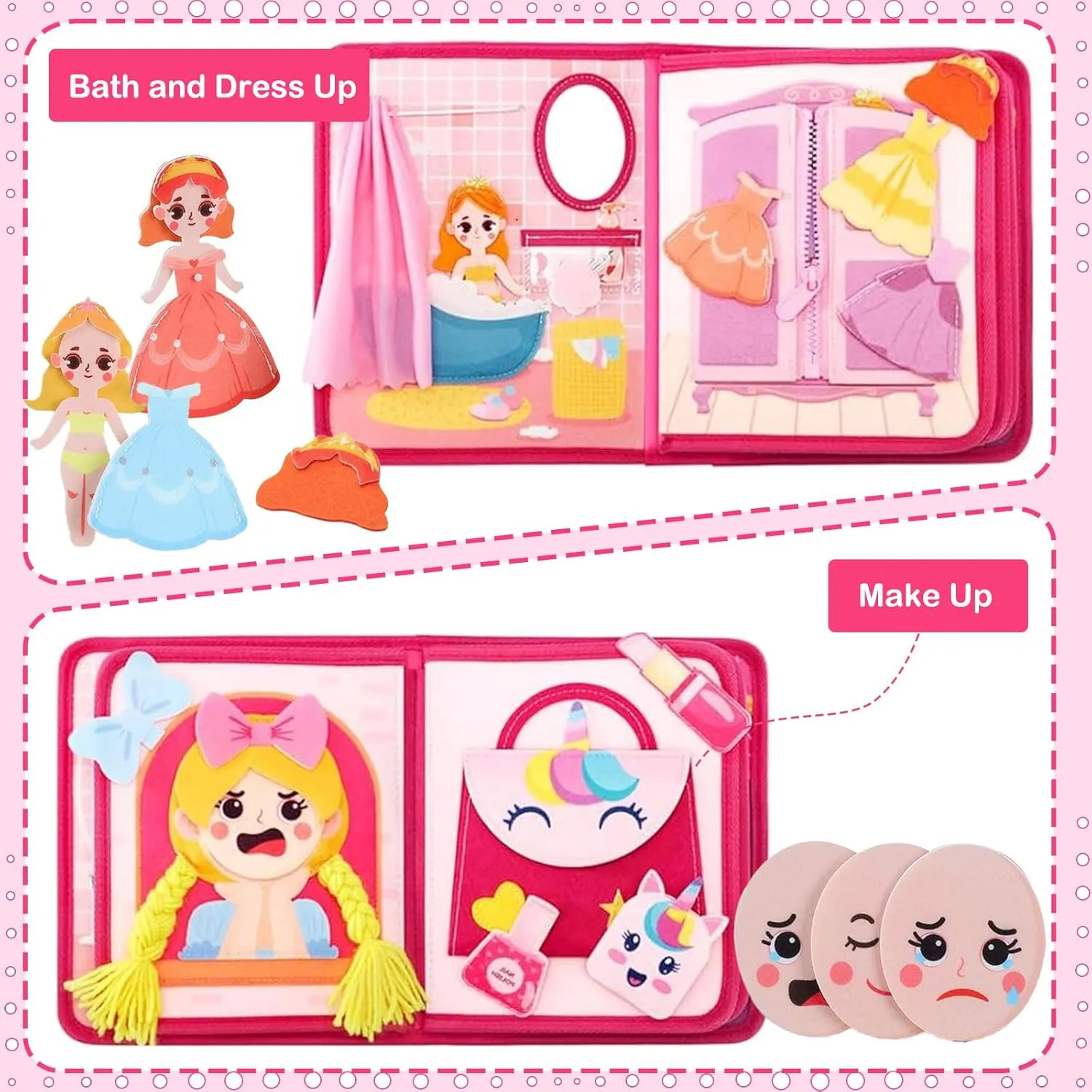 Busy Book for Toddlers 1-3, Busy Books Montessori Toys for 1-3 Year Old Girl Gift