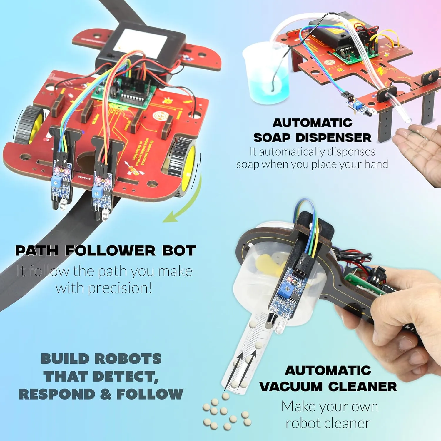 ButterflyEdufields 40in1 STEM Robotics Kits for Kids 8-12 Years | DIY Robots Projects for Kids with Electronics Board & Sensors | Best Educational Homeschooling Gift for 8 10 12 Years | 100  Parts