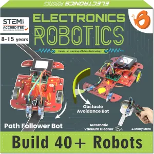 ButterflyEdufields 40in1 STEM Robotics Kits for Kids 8-12 Years | DIY Robots Projects for Kids with Electronics Board & Sensors | Best Educational Homeschooling Gift for 8 10 12 Years | 100  Parts