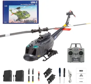 C032 Remote Control Helicopter, Ultra-high Simulated RC Helicopter, 1/48 Scale 2.4G 6CH RC Electric Airplane Model, RC Helicopte for Adults - RTF