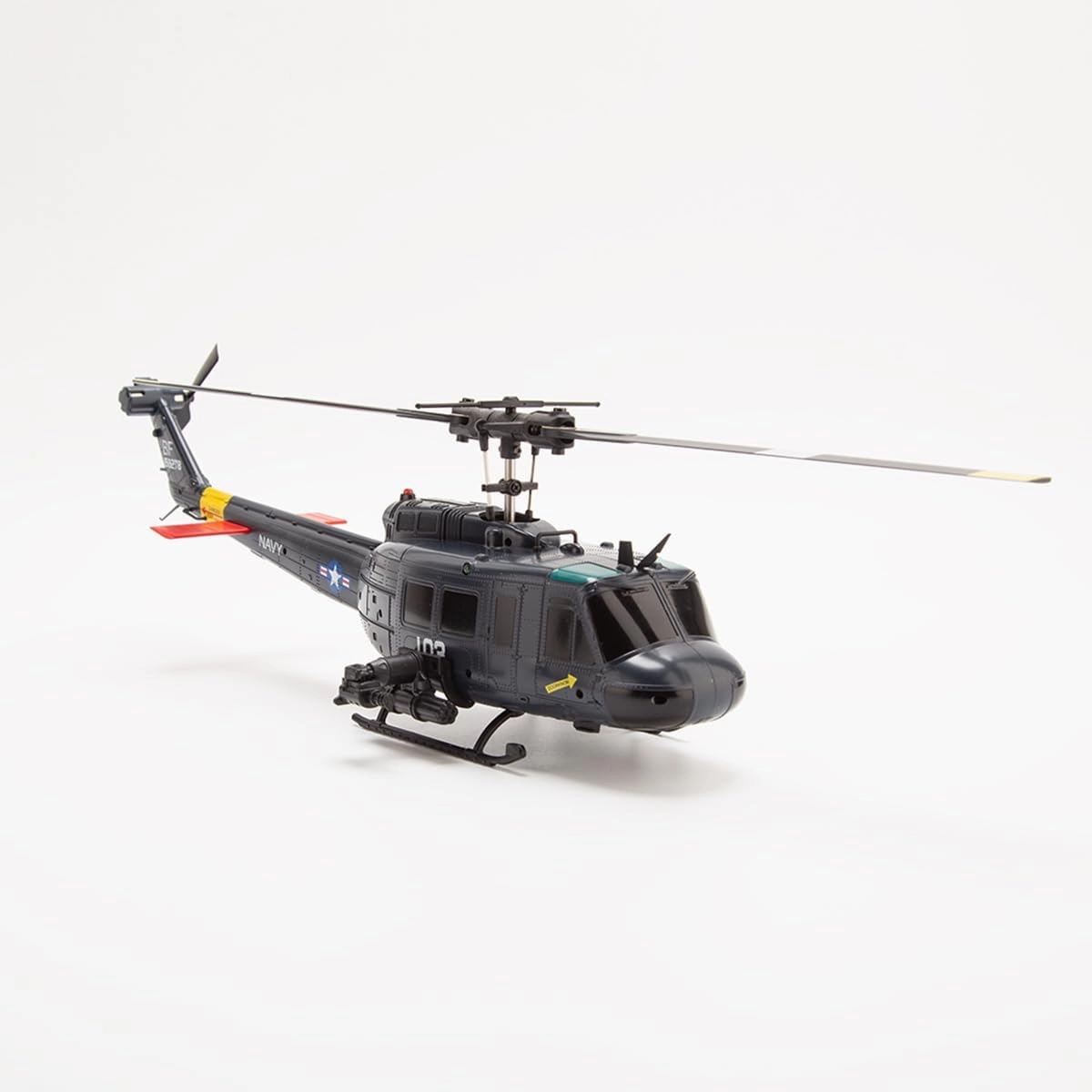 C032 UH-1 Huey RC Helicopter for Adults, 1/48 Scale 2.4G 6CH Flybarless Stunt RC Plane 6-Axis Gyroscope Optical Flow Positioning, TOF Lidar Height Setting for Beginners