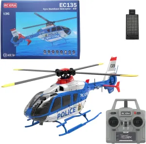 C123 EC135 RC Helicopter with 3D/6G Mode for Adults, 2.4G 6CH Single-Rotor RC Helicopter with 6-Axis Gyro & Altitude Hold - RTF