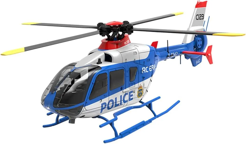 C123 EC135 RC Helicopter with 3D/6G Mode for Adults, 2.4G 6CH Single-Rotor RC Helicopter with 6-Axis Gyro & Altitude Hold - RTF
