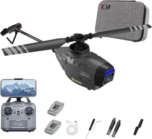 C127AI Scout RC Helicopter with 1080P Camera, 4CH AI Intelligent Remote Control Helicopter with 6-Axis Gyro One Button Takeoff/Landing Optical Flow Positioning