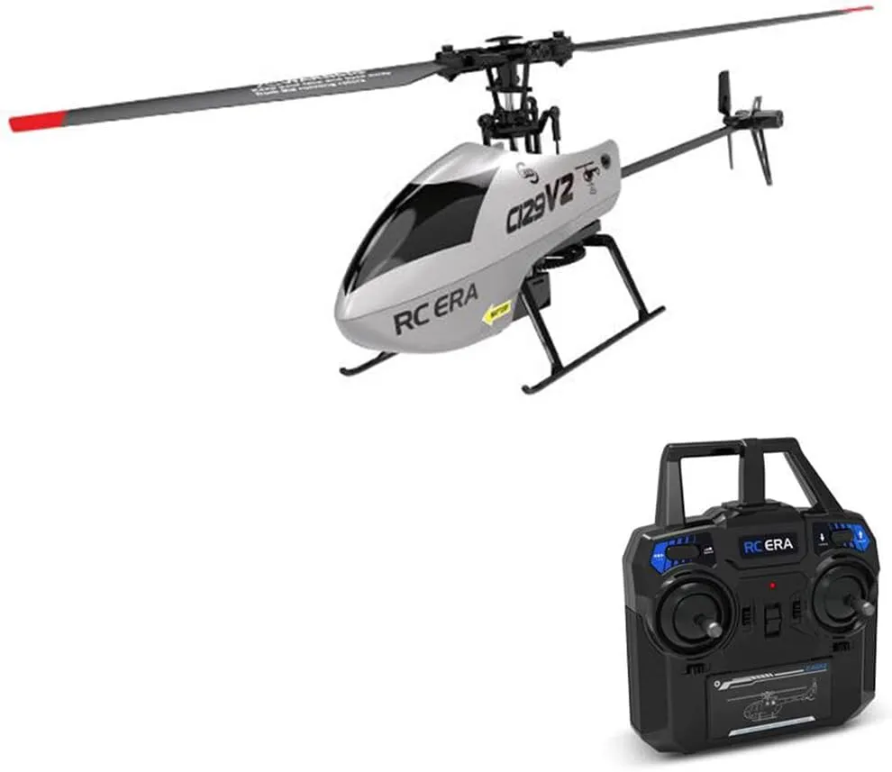 C129 V2 Rc Era Helicopter, 4CH Flybarless Micro Remote Control Helicopter with 6-Axis Gyro, 2.4GHz RC Aircraft with 3D Flips, Altitude Hold, One Key Take Off/Landing - 3 Battery