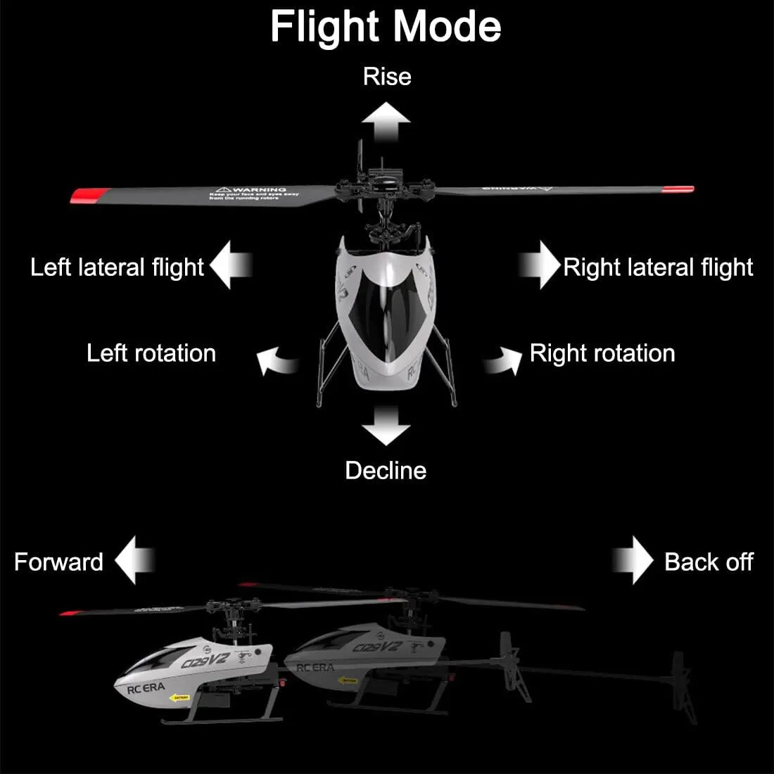 C129 V2 Rc Era Helicopter, 4CH Flybarless Micro Remote Control Helicopter with 6-Axis Gyro, 2.4GHz RC Aircraft with 3D Flips, Altitude Hold, One Key Take Off/Landing - 3 Battery