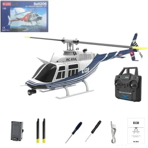 C138 206 Remote Control Helicopter with Optical Flow Positioning, 1/33 Scale 2.4G 6CH RC Aircraft Plane Drone with 6-axis Gyro & Altitude Hold & No Aileron -RTF Version