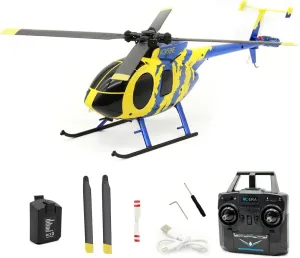 C184 RC Helicopter with One-Key Takeoff/Landing, 2.4G 4CH Single-Propeller RC Helicopter with 6-Axis Gyro & Optical Flow Positioning (Lightstream Version)