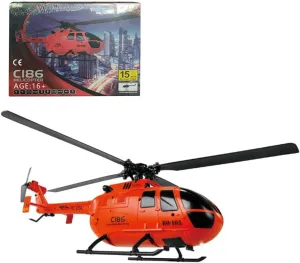 C186 BO105 Military-Style RC Helicopter with One-Key Takeoff/Landing, 2.4G 4CH Single-Rotor RC Helicopter with 6-Axis Gyro & Optical Flow - RTF