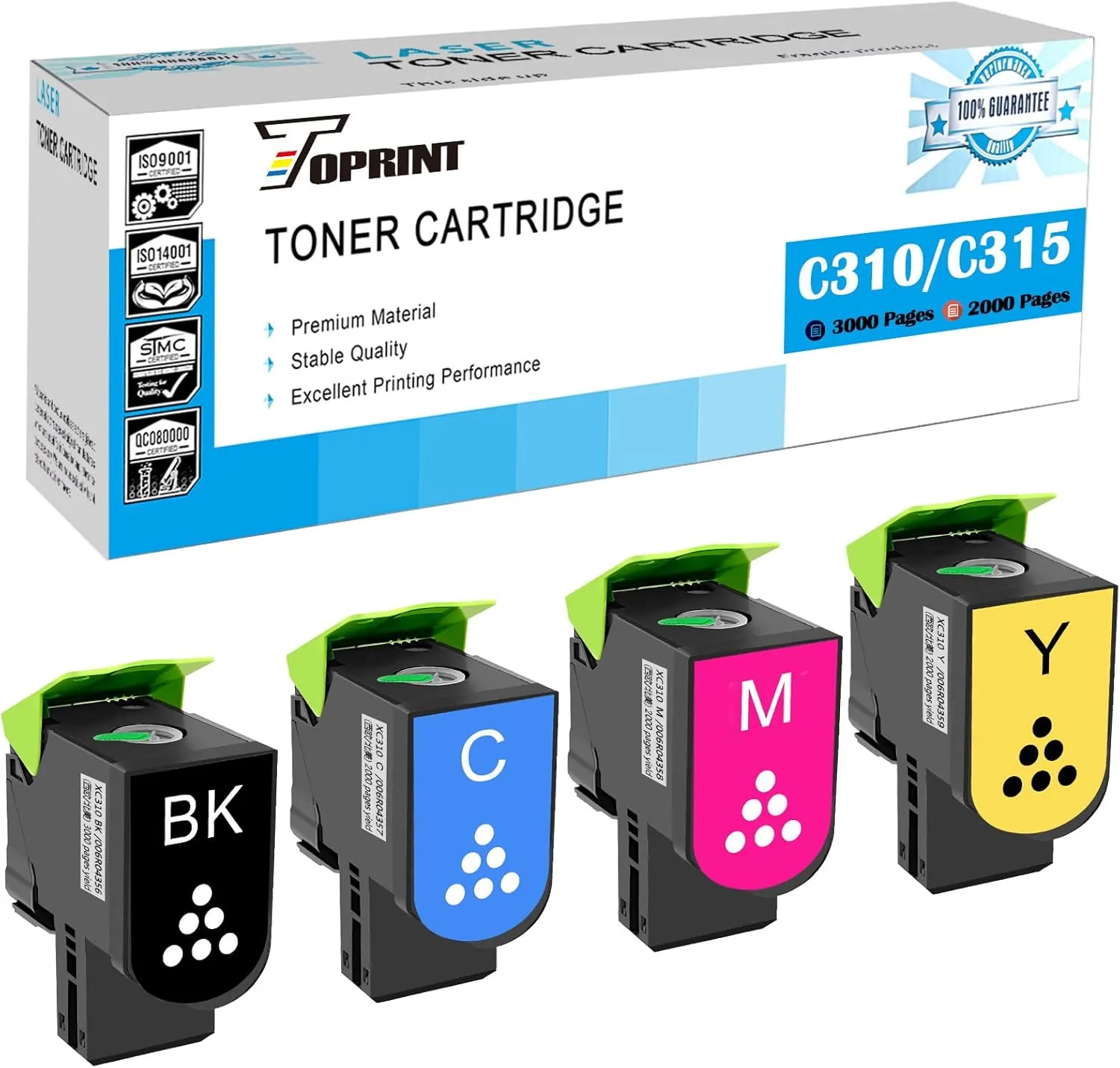 C310 C315 4 Colors Compatible Toner Cartridges 006R04356 006R04357 006R04358 006R04359 Black 3000 Pages, C M Y 2000 Pages for Xerox Laser Printer C310 C310dni C310dnim C315 C315dni C315dnim