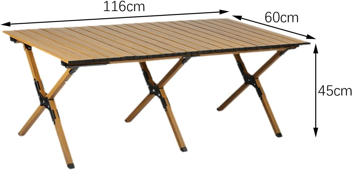Camping Folding Table Foldable Picnic Table Furniture Compact Portable Outdoor Table for Picnic Balcony Beach Outdoor Kitchen, 116cm Double Layer, multi