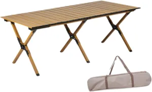 Camping Folding Table Foldable Picnic Table Furniture Compact Portable Outdoor Table for Picnic Balcony Beach Outdoor Kitchen, 116cm Double Layer, multi