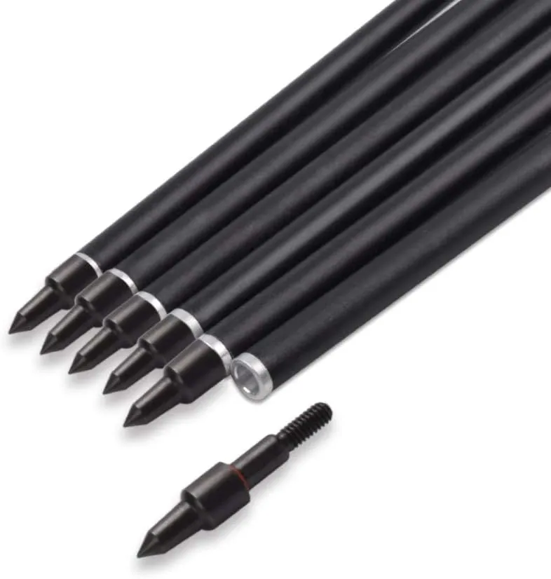 Carbon Arrow Hunting Target Practice Arrows 26 28 30 Inch with Removable Tips for Compound & Recurve Bow Spine 500 6/12PCS