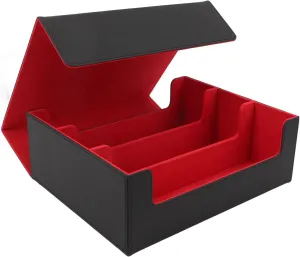 Card Deck Box for Trading Cards,Large Capacity Storage Case with Magnetic Closure Dividers Protective Lining Organizer Magic Gathering Collectible Poker Cards Collection (Black