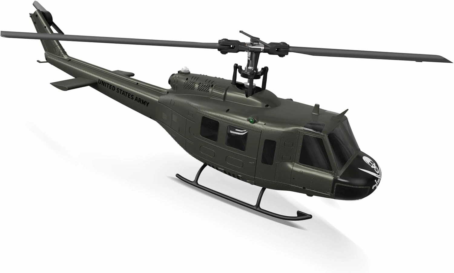 Carmanon UH-1 RC Helicopter - Huey Collectable Remote Control Helicopter with Auto-Hover for Adults, Beginners, 1/27 Scale, 2 Batteries