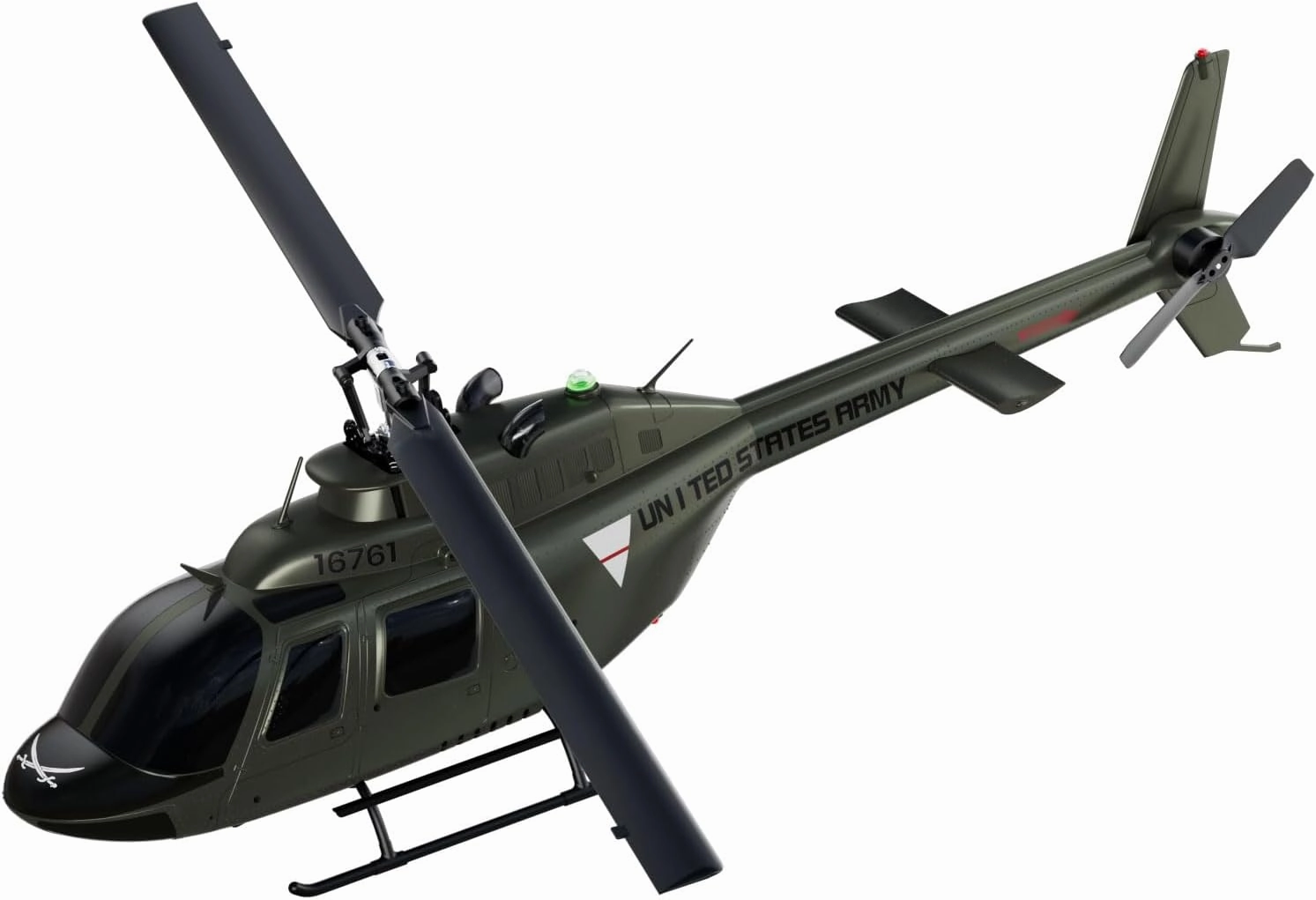 Carmanon Ultra-high Simulated RC Helicopter - 27:1 Scale Model Collectable Remote Control Helicopter with Auto-Hover for Adults, Beginners, Bell OH-58