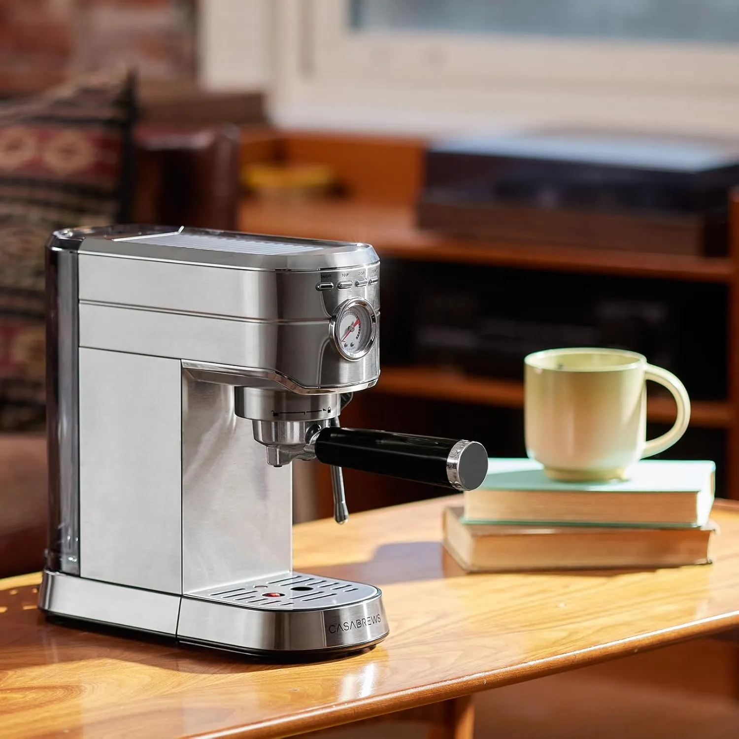 CASABREWS CM5418 Espresso Machine 20 Bar, Compact Espresso Maker with Steam Milk Frother, Stainless Steel Coffee Machine with 34oz Removable Water Tank for Cappuccino, Latte, Silver