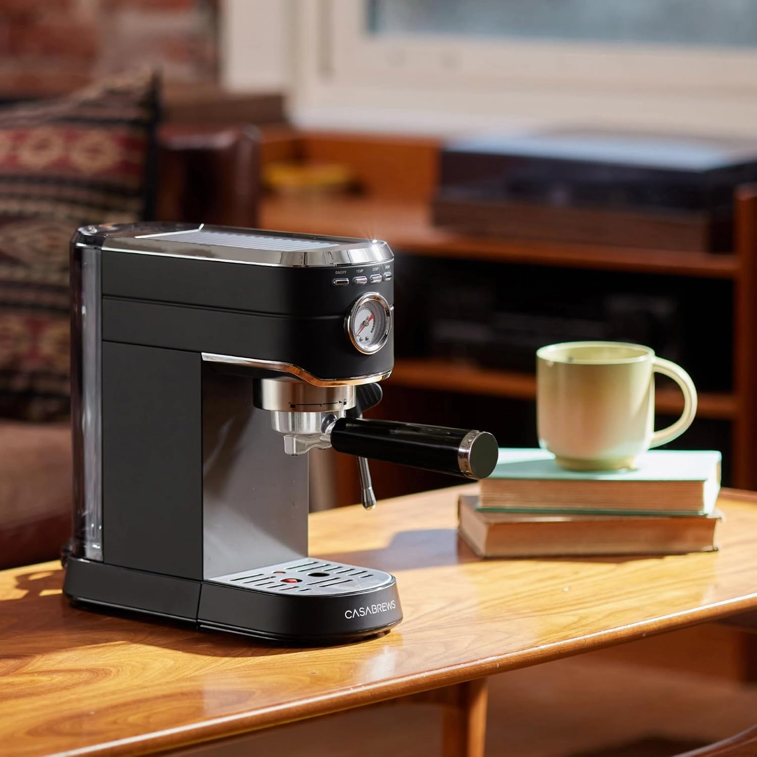 CASABREWS CM5418 Espresso Machine 20 Bar, Stainless Steel Espresso Maker with Milk Frother Steam Wand, Compact Cappuccino Machine for Home, Espresso Coffee Machine with Removable Water Tank, Black